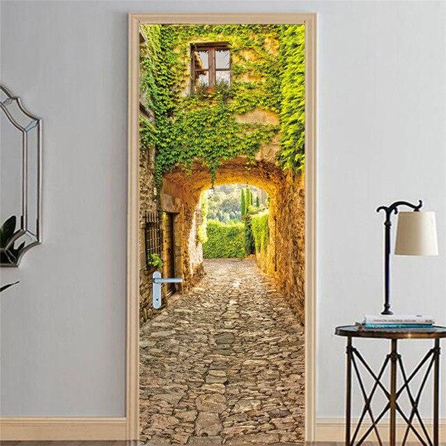 Stickers Porte Allée Verdoyante