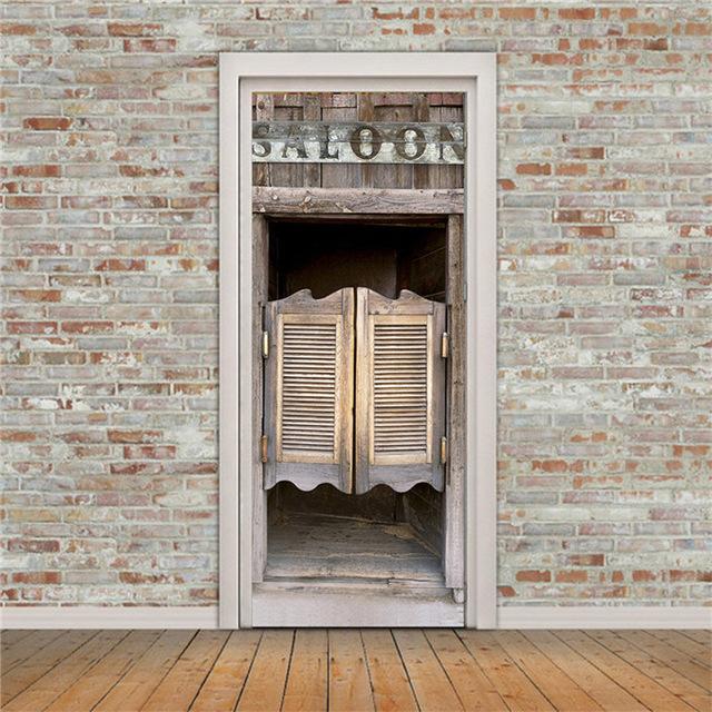 Stickers Porte Aspect Bois