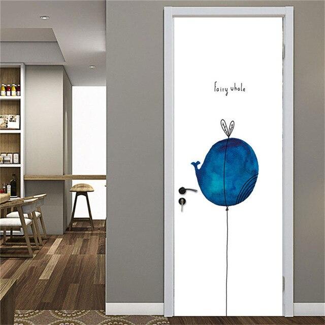 Stickers Porte Baleine Bleu