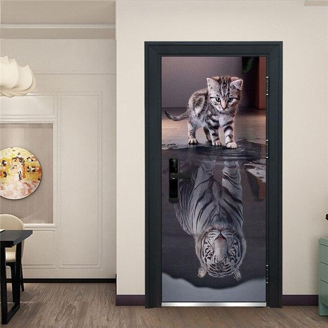 Stickers Porte Du Chaton Au Tigre