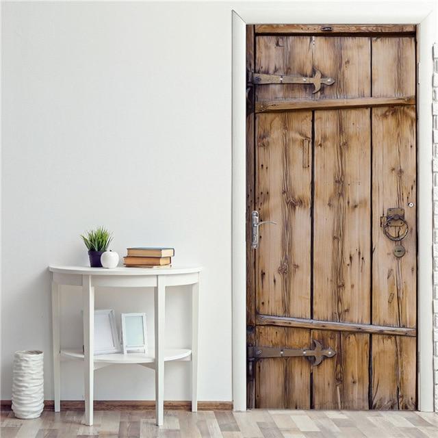 Stickers Porte En Bois Clair