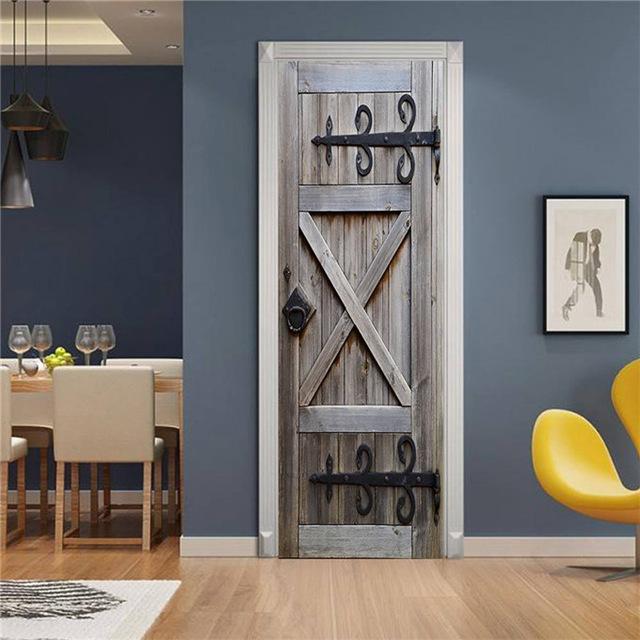 Stickers Porte En Bois