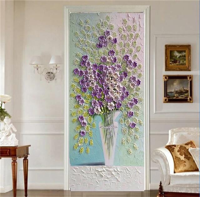 Stickers Porte Fleurs Violettes