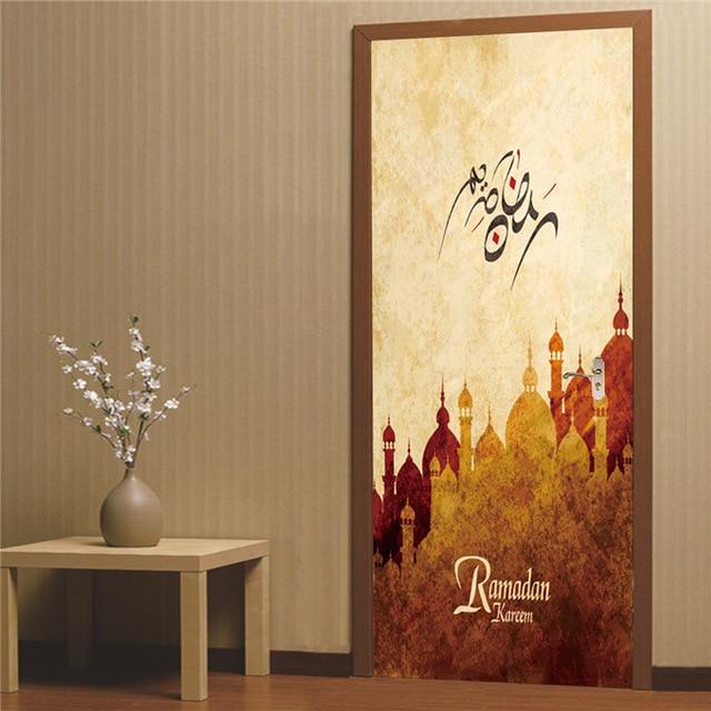 Stickers Porte Oriental Couleur Chaude