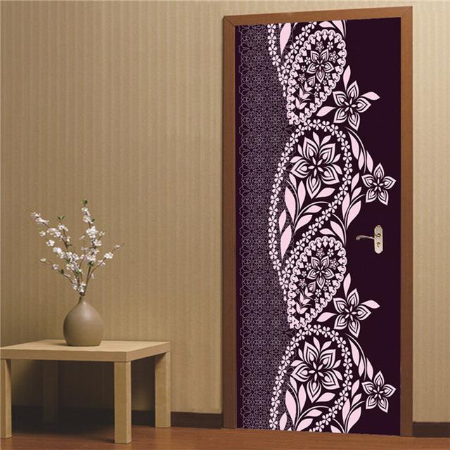 Stickers Porte Oriental Violette et Rose