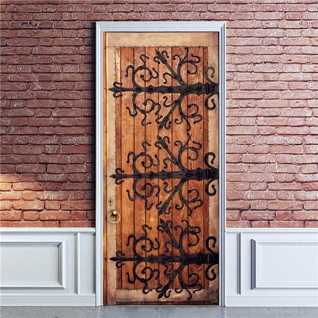 Stickers Porte Orientale En Bois