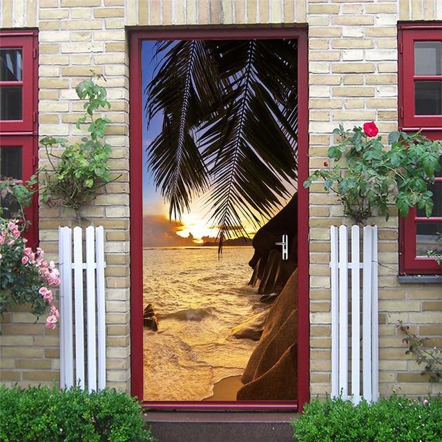 Stickers Porte Plage Paradisiaque