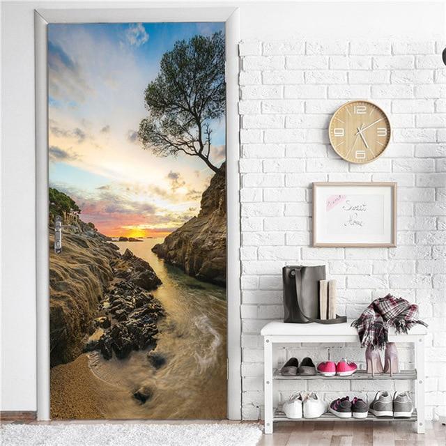 Stickers Porte Plage Sauvage