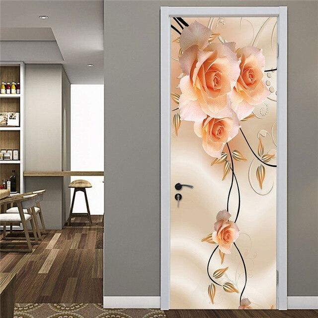 Stickers Porte Rose Orangé