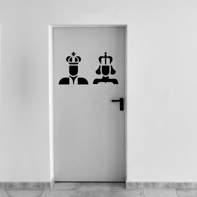 Stickers Porte WC Roi et Reine