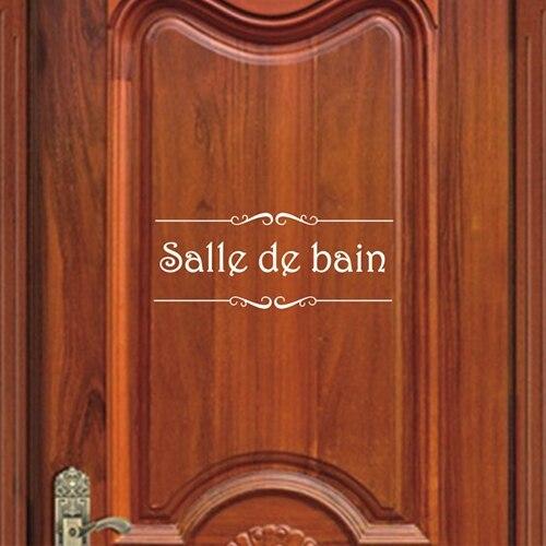 Stickers Porte Salle De Bain Blanc