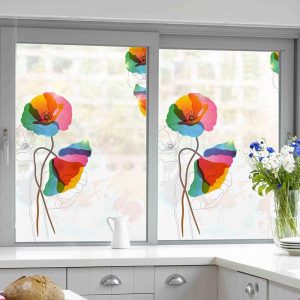 Stickers Placard Fleurs Multicolore