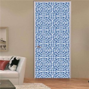 Stickers Porte Carrelage Bleu