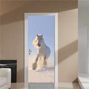 Stickers Porte Cheval Blanc Majestueux