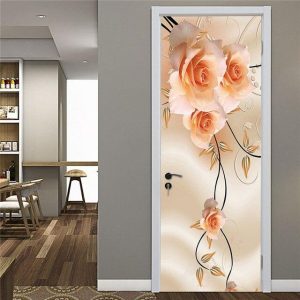 Stickers Porte Rose Orangé