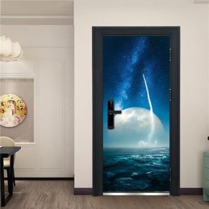 Stickers Porte Vue Sur La Lune