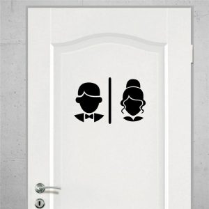 Stickers Porte WC Ladies And Gentlemen